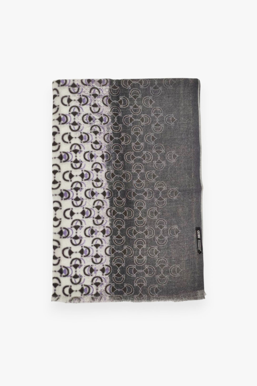 Купить шаль из 100% кашемира с принтом gobi. Цвет: Принт, 755/А055 бел*сер