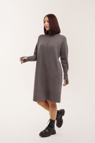 Купить платье из кашемира cashmere house. Цвет: Мокрый асфальт, Коричневый, Хаки, Серый 
