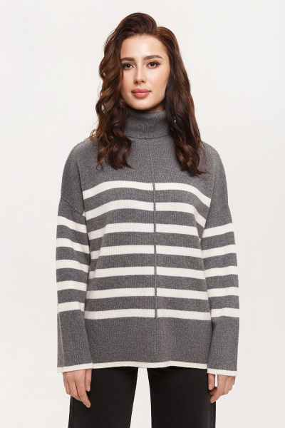 Купить свитер из кашемира cashmere house. Цвет: Коричневый, Серый , Мультиколор, Серый принт

