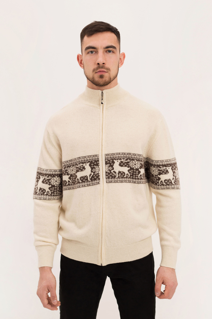 Купить кардиган из натуральной шерсти с принтом tod оймс. Цвет: Шоколадный с бежевым, Коричнево-шоколадный, Бежевый
