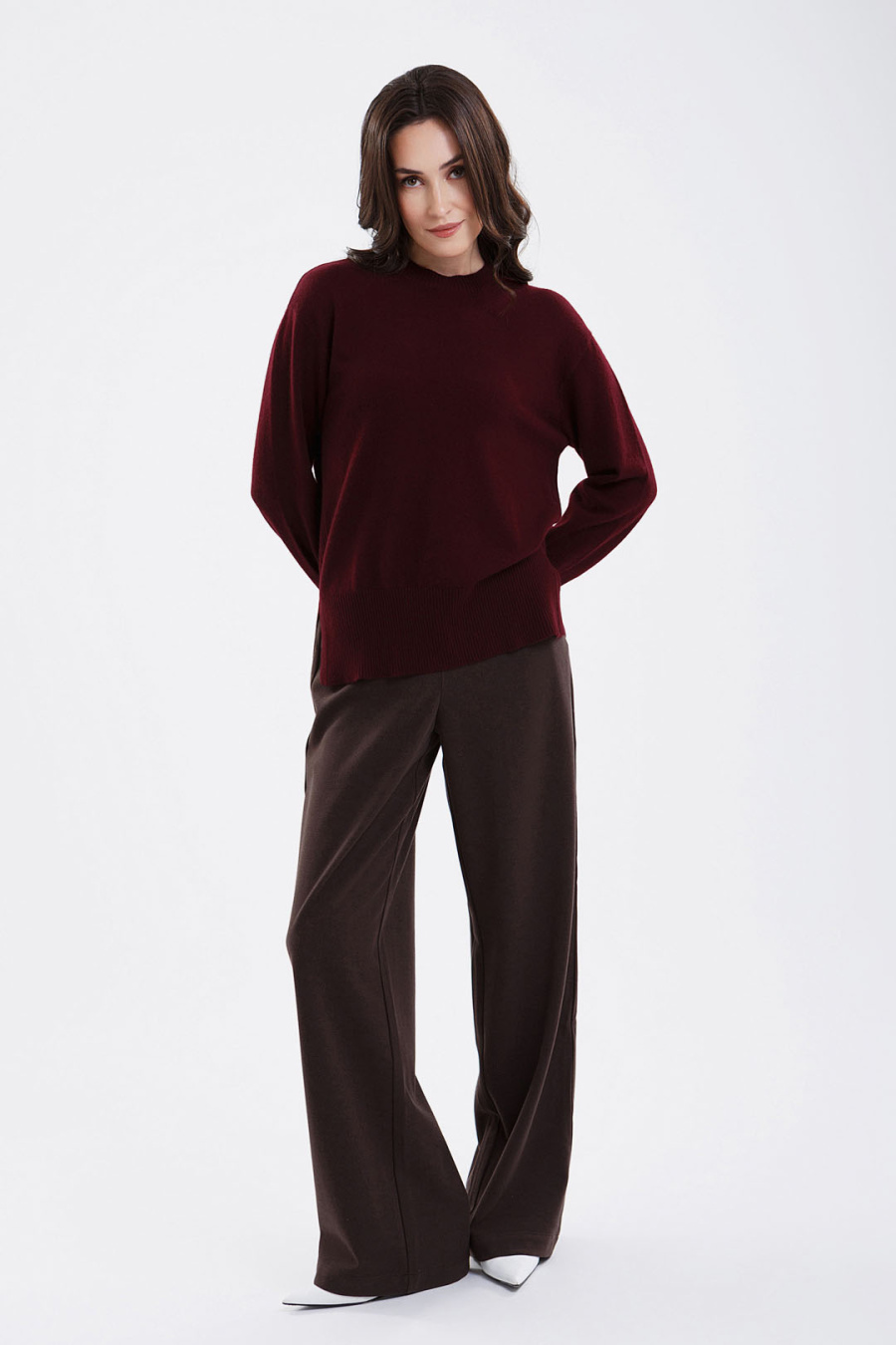 Купить джемпер из 100% кашемира goyol. Цвет: Оливковый, Тёмно-бордовый
