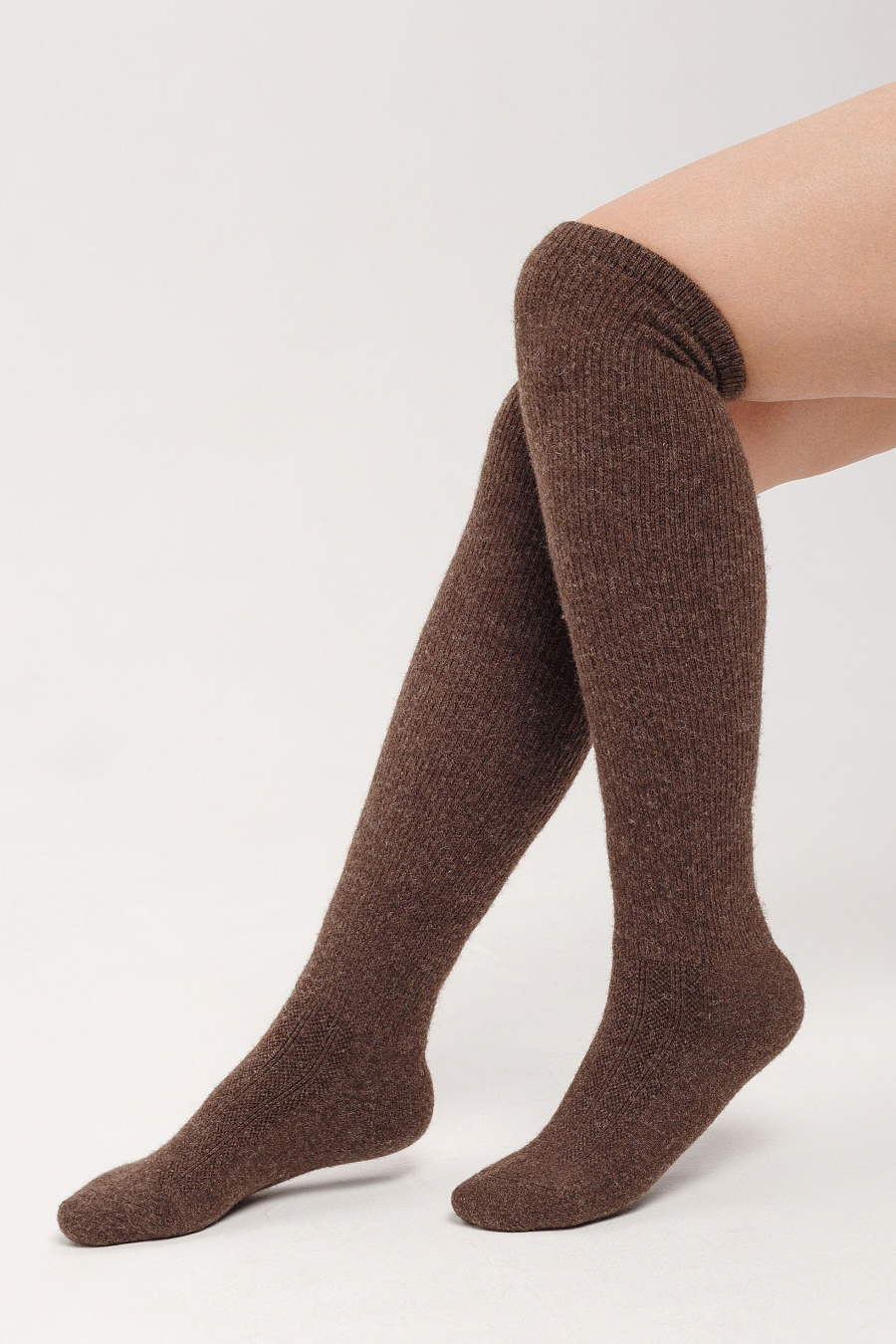 Купить гольфы из 100% шерсти tod оймс. Цвет: Коричневый принт, Бежевый принт, Рыжий, Шоколадный, Коричневый, Серый принт, Шоколадный принт, Бежевый, Серый
