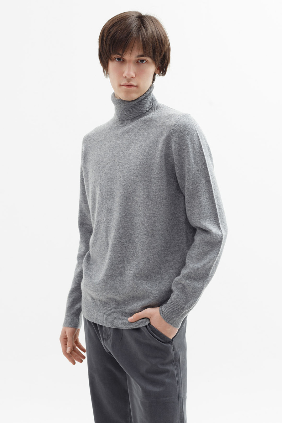 Купить водолазка мужская из овечьего пуха и кашемира cashmere house. Цвет: Коричневый, Светло-коричневый, Серый
