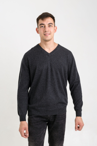 Купить пуловер с v-образным вырезом из кашемира gobi. Цвет: Чёрный, Чёрно-синий, Графитовый, Тёмно-серый, Коричневый
