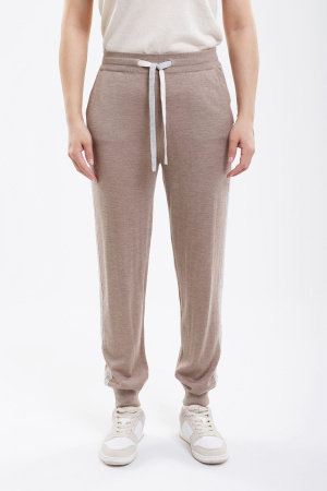 Брюки жен шелк+каш 115-0220-017 Хан Богд (L-48, 3117/1507/1509 св.кор/св.серый/белый)