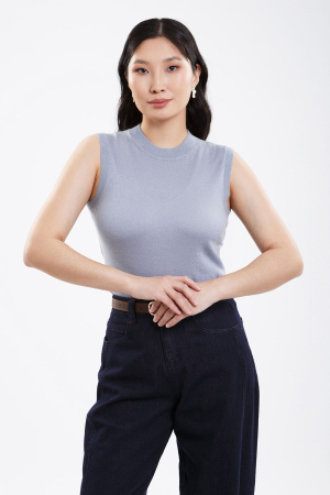 Топ (майка) шелк+каш 103-0221-006 Хан Богд (M-46, 3191 Серо-голубой)