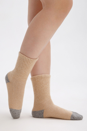 Носки 70% шерсть ТОД (34-36, беж*сер)