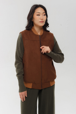 Жилет валяный на молнии Бат Сежу (50, рыжий)