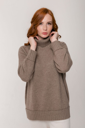 Свитер жен 12078 каш Munkh (2XL-52, 57 коричневый)
