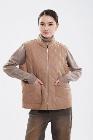 Жилет жен стег на молнии 55-23-206-QС Гоеол (L-48, 1056/16/1 темно-беж)