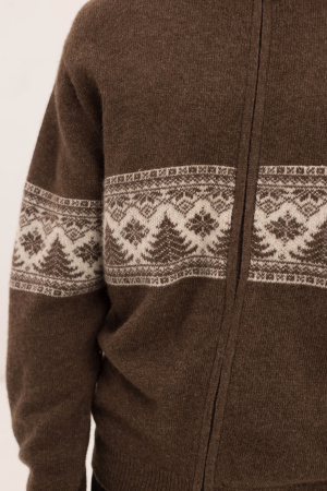 Кардиган 7М04002 на молнии с рис ТОД (M-46, шокол*беж)