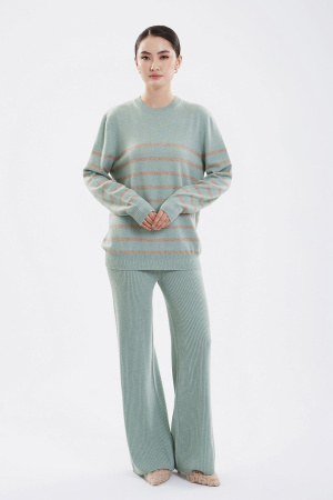 Джемпер жен (полоски) 01-23-601-ОС Гоеол (M-46, 1313/G89 мятн/кор)