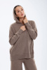 Кардиган жен 08344 с капюш каш Munkh (XL-50, 57 коричневый)