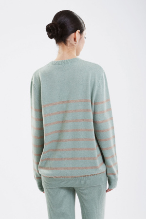 Джемпер жен (полоски) 01-23-601-ОС Гоеол (M-46, 1313/G89 мятн/кор)