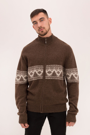 Кардиган 7М04002 на молнии с рис ТОД (M-46, шокол*беж)