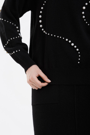 Джемпер жен (бусины) 01-23-228-ОС Гоеол (M-46, 1061 черный)