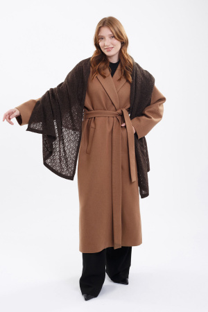 Палантин шерсть вязанный ТОД (70*200, шоколад)