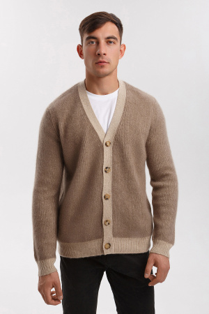 Кардиган муж КU024882 гоби (2XL-52, 1000/57 беж-сер/кор)