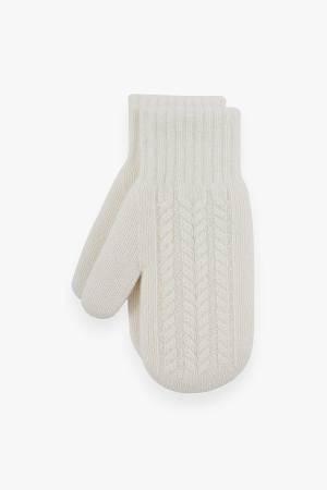 Варежки 30120 каш мунх КХ (F, 01 белый)