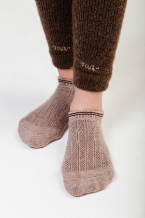 Носки укороченные 70% шерсть ТОД (34-36, коричневый )