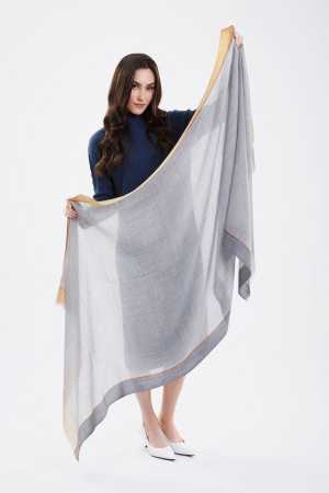 Палантин WA200313 Гоби (200*90, 146/927/462/364 сер/пес-рыж)