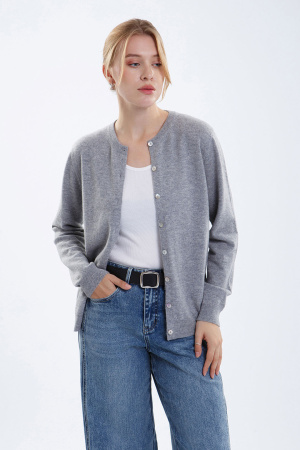 Кардиган жен 08478 (08179) каш Munkh (M-46, 148 светло-серый)