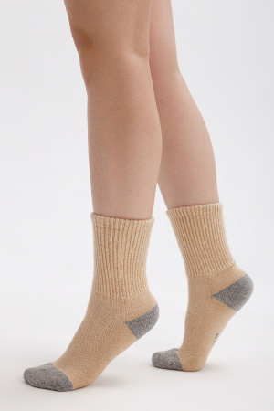 Носки 70% шерсть ТОД (34-36, беж*сер)