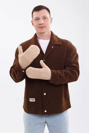 Варежки взрослые 70% шерсть ТОД (2, бежевый )