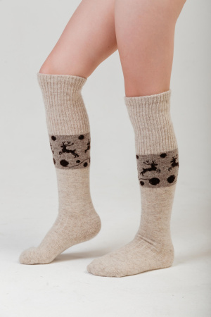 Гольфы дет с рисунком 100% шерсть ТОД (1, бежевый )