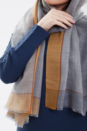 Палантин WA200313 Гоби (200*90, 146/927/462/364 сер/пес-рыж)