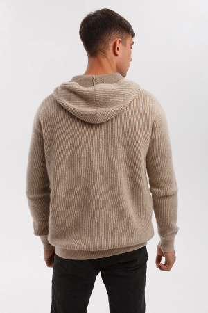 Кардиган муж KМ120657 с капюш на молнии Гоби (M-46, 1000/57 беж-сер/кор)