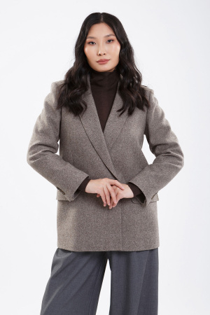 Блейзер жен шерсть WDL74026 БлюСкай (L, меланж*беж*кор*шокол)