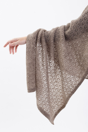 Палантин шерсть вязанный ТОД (70*200, коричневый )