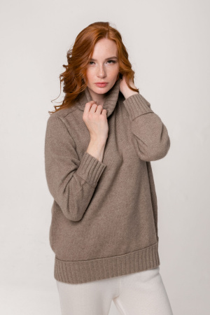 Свитер жен 12078 каш Munkh (2XL-52, 57 коричневый)