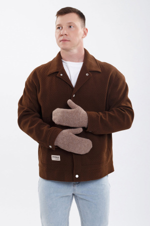 Варежки взрослые 70% шерсть ТОД (2, коричневый )