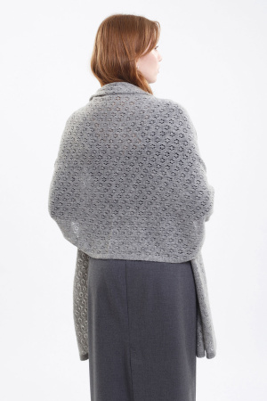 Палантин шерсть вязанный ТОД (70*200, серый)