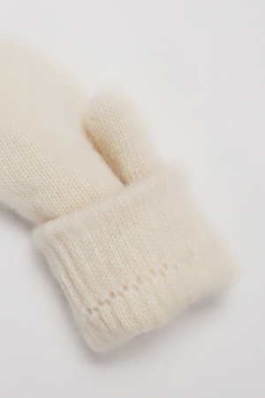 Варежки взрослые 100% шерсть КАШЕМИР ХАУС (ХК) (1, белый)