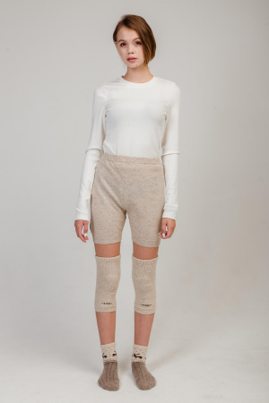 Наколенники короткие 100% шерсть ТОД (F, бежевый )