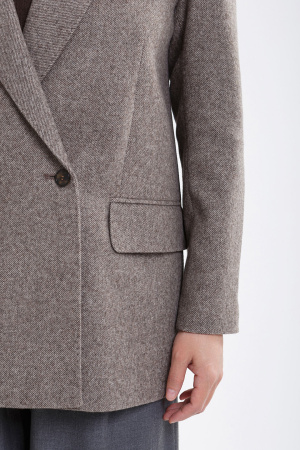 Блейзер жен шерсть WDL74026 БлюСкай (L, меланж*беж*кор*шокол)