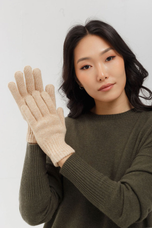 Перчатки взрослые 70% шерсть Бат Сежу (1, бежевый )