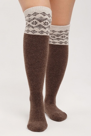 Гольфы 100% шерсть ТОД (F, шоколадный*рис)