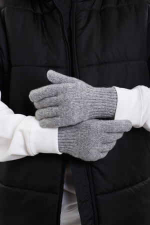 Перчатки взрослые 70% шерсть ТОД (2 , серый)