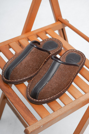 Тапочки войлочные без пятки Bogts (36-37, коричневый )