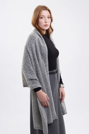 Палантин шерсть вязанный ТОД (70*200, серый)