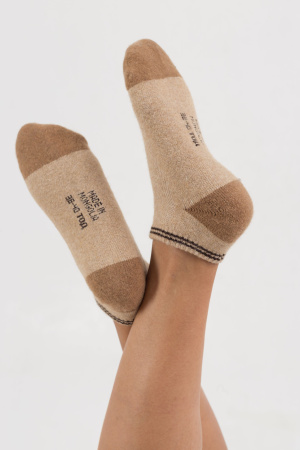 Носки укороченные 70% шерсть ТОД (34-36, беж*рыж)