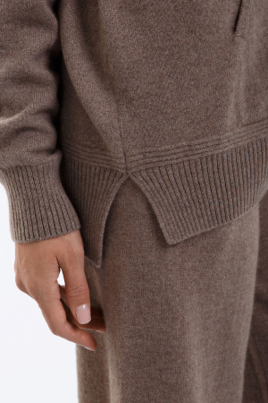 Кардиган жен 08344 с капюш каш Munkh (XL-50, 57 коричневый)