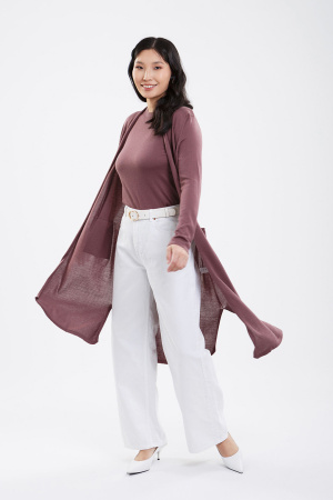 Топ (майка) шелк+каш 103-0221-006 Хан Богд (L-48, 3147 Пыльно-сливовый)