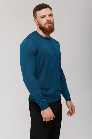 Джемпер муж KМ043844/KM045906 каш+шелк гоби (M-46, 971 сине-зелен)