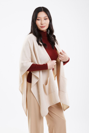 Пончо каш IA 20-213L БлюСкай (OS oversize, 200 бежев )