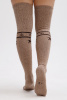 Чулки 70% шерсть с рисунком ТОД (F, коричневый/рис)